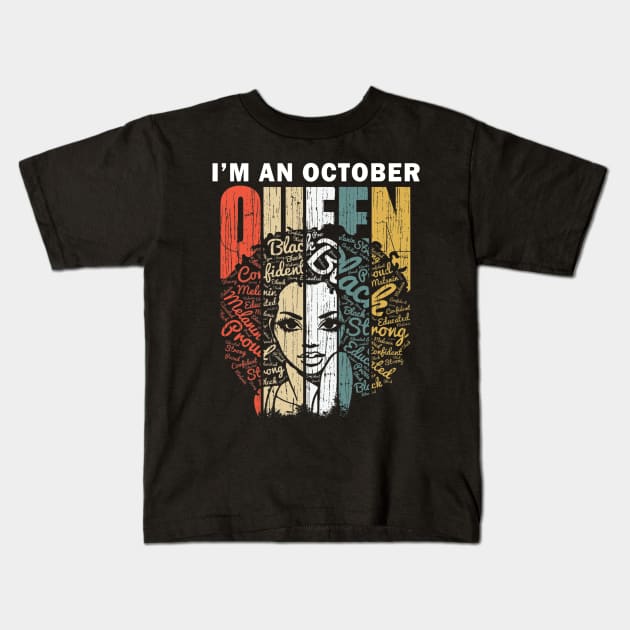 Womens Queens are Born in October Shirts for Women - Birthday Girl Kids T-Shirt by Fowlerbg